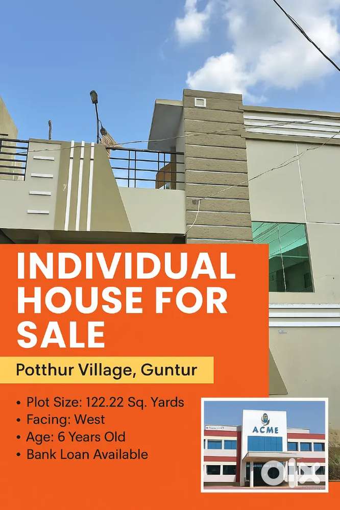 122 sq yards individual house, ACME school, Potthuru