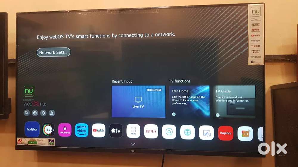 NU 43 inches frameless smart tv