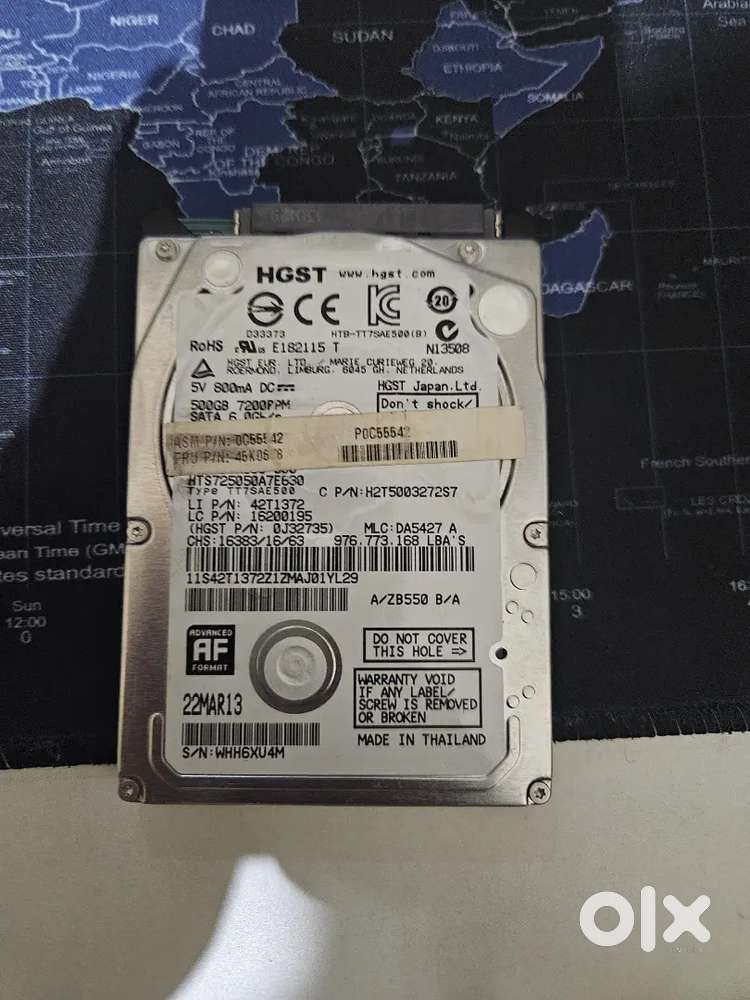 500GB Sata HDD 2.5in