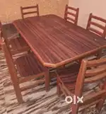 Wooden Dining Table with 6 Chairs