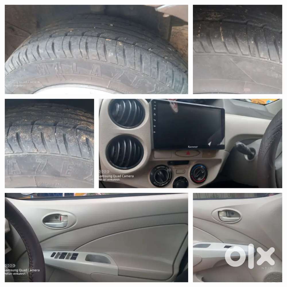 1 month new tyres Etios white dash board  6 in audio disaly