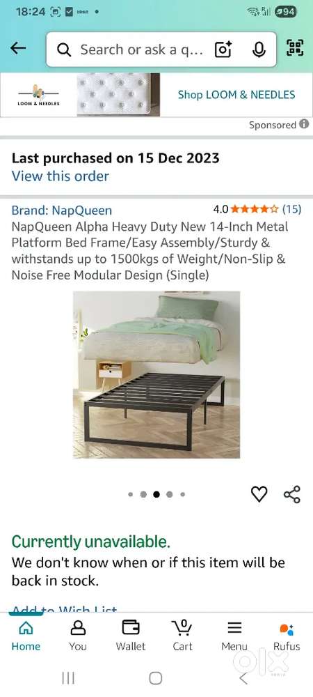 Single metal bed
