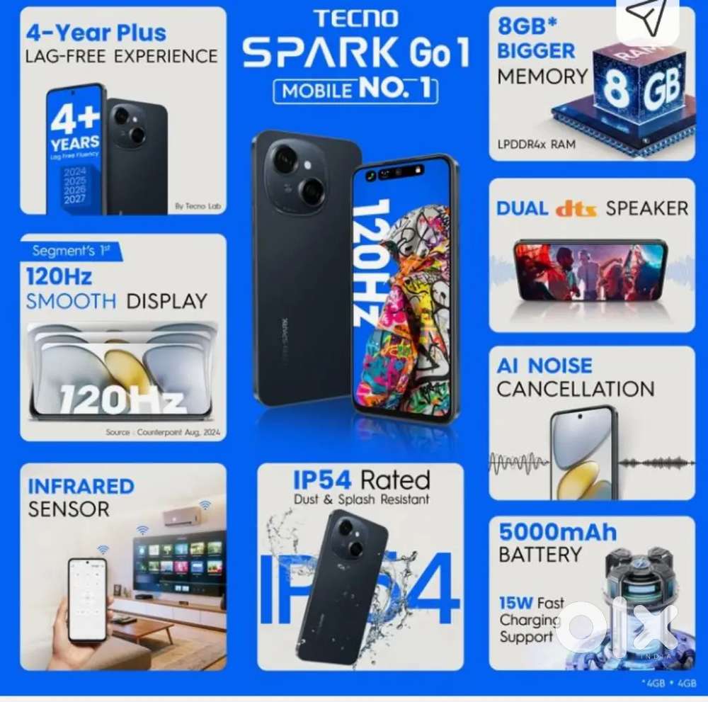 Spark go 1 4G 4/64 6 months old with bill,box