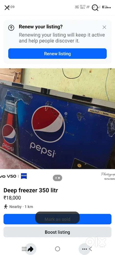 Deep freezer TATA Voltas 350 litre