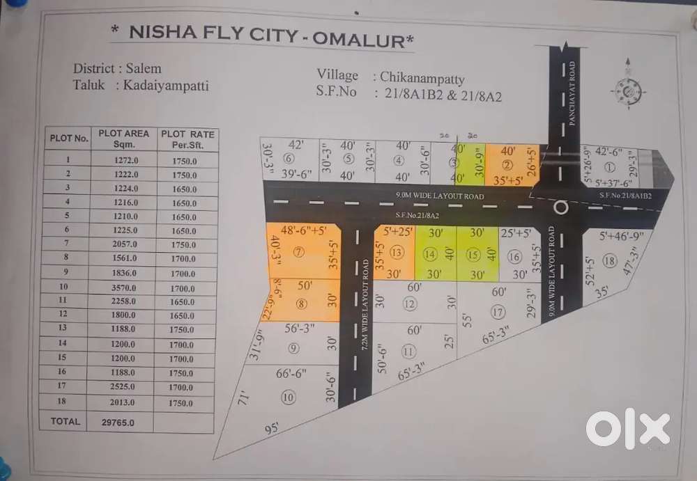 DTCP approved plots in Chikkanampatti (Salem - To omalur by bass)