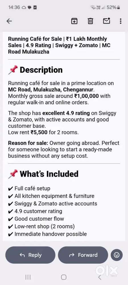 Running Cafe MC Road Cheganuur Mulakuzha