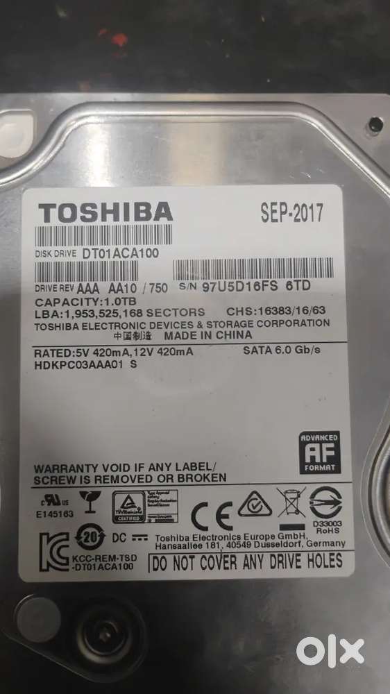 TOSHIBA 1TB HDD