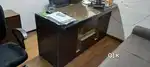 Two blue colour sofa set & office chair
