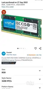 Crucial AND Hynix RAM (8GB+8GB)  DDR4 3200MHz