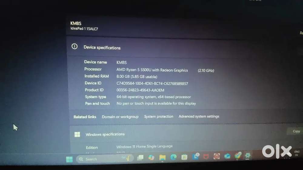 Lenovo IdeaPad 1/8gb Ram/512gb/r5 5500U