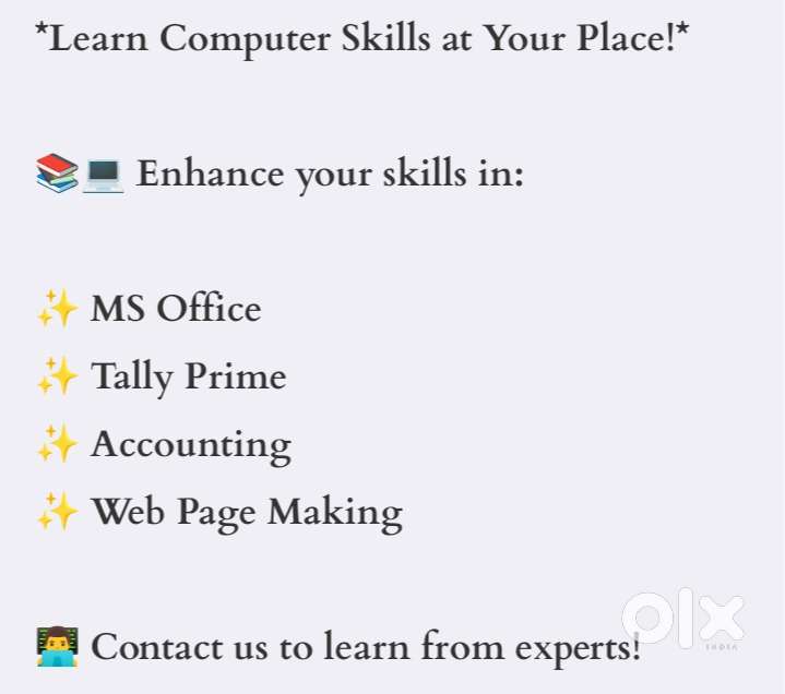 Learn Computer Skills at Your Place!