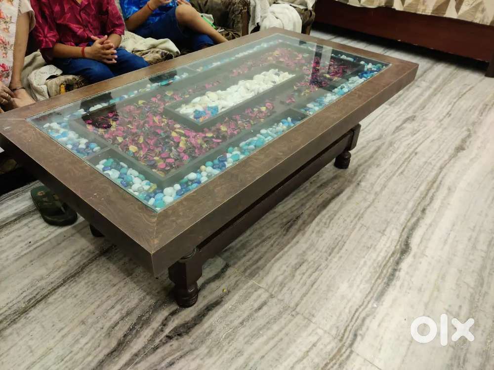 Center table with glass top