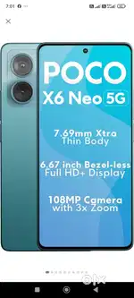 Poco x6neo  8+128 gb  108 mp camera