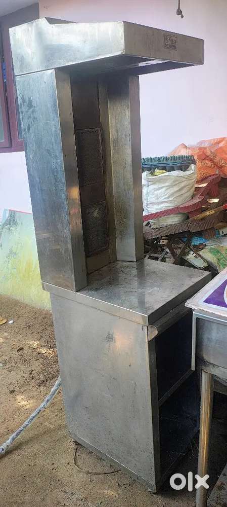 Shawarma mechine wash counter parotta stand and burner tea counter