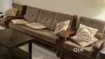 For Sale: 3+1+1 Wooden Sofa Set with Cushions