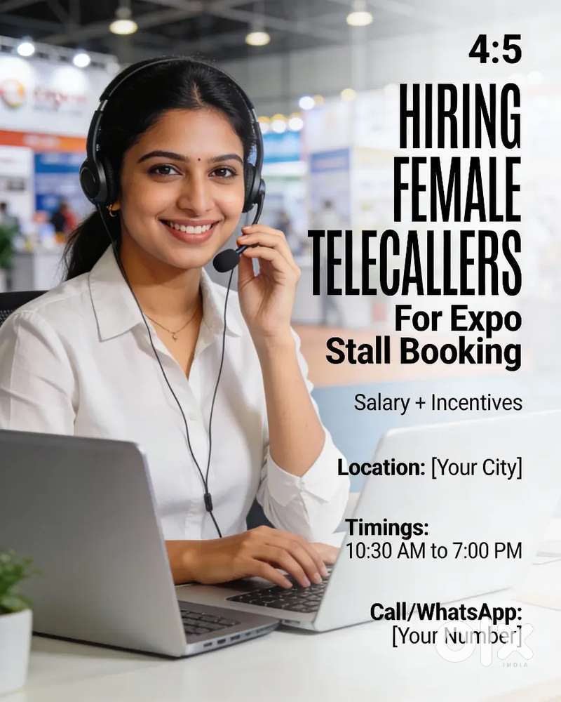 Expo and Exhibtion hiring female telecallers for booking and coordinat