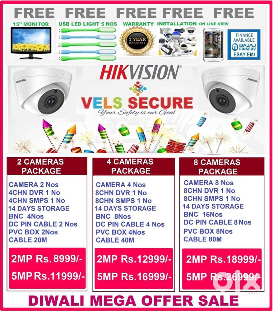 VERY VERY LOWEST PRICE   SALE  2MP HIKVISION CCTV CAMERA   DAY & NIGHT