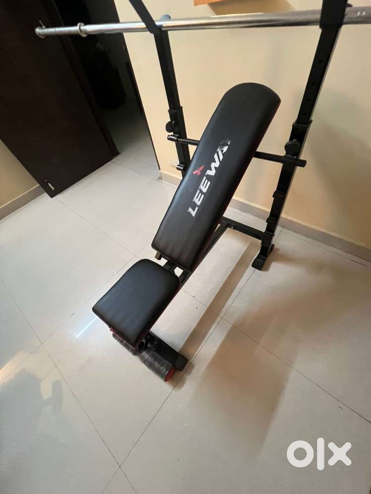 Bench press equipment (Barbell rod +weights ranging from 2kgs-10kgs)