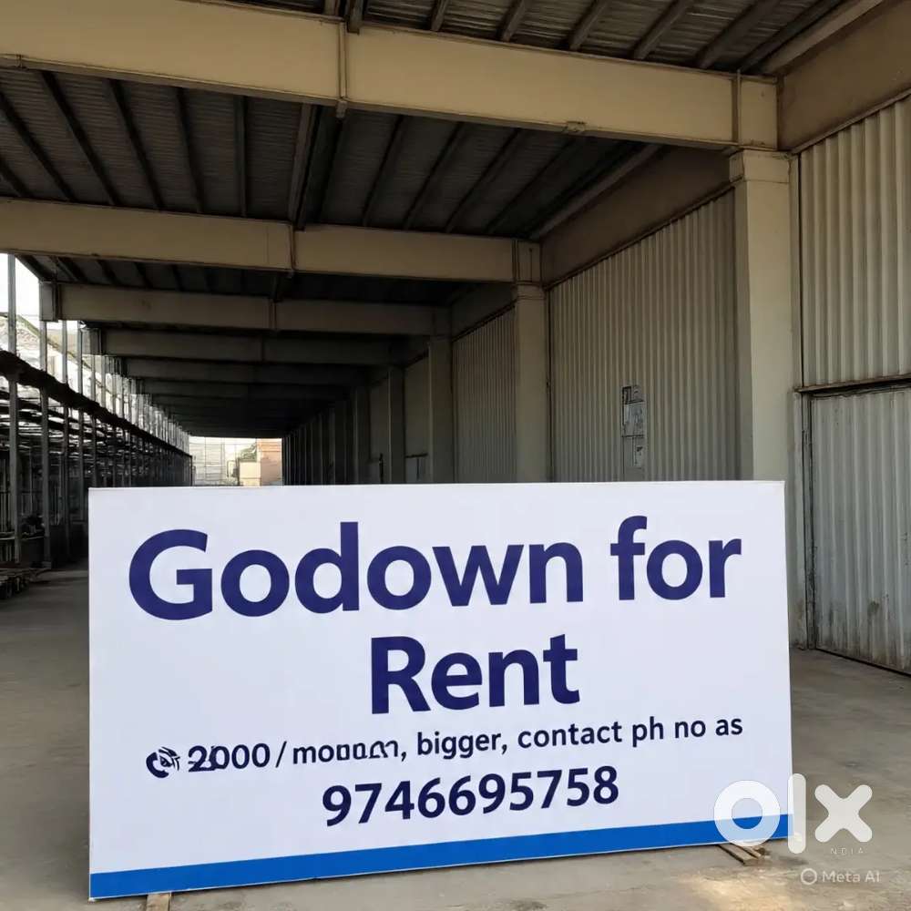For Rent 3 phase connected shed at Industrial estate Kozhikode