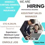 JAIPUR/GENERALI CENTRAL GENERAL INSURANCE/1YEAR EXP./12th Pass/Onrole