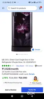 Lg refigrator 235 liter