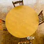 VINTAGE WOODEN DINING TABLE WITH 4 CHAIRS