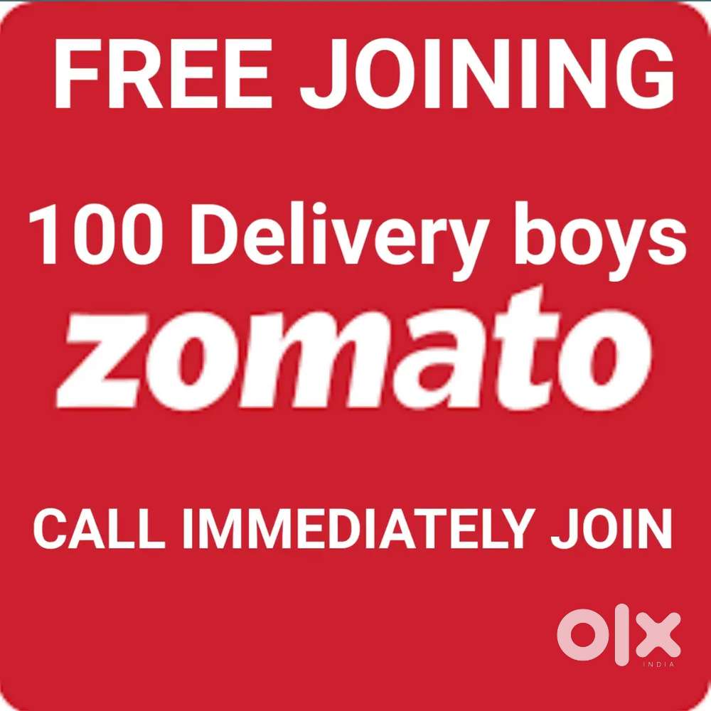 FREE JOINING 100 Delivery boys Zomato Food Delivery jobs