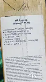 Hp laptop 15- eq2144Au
