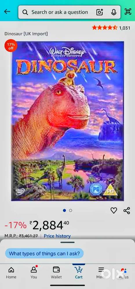 CD of Movie Dinosaur Original Disnep