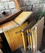 Kitchen cabinet Rubber wood pallas, steel baskets, channels, Kabjas
