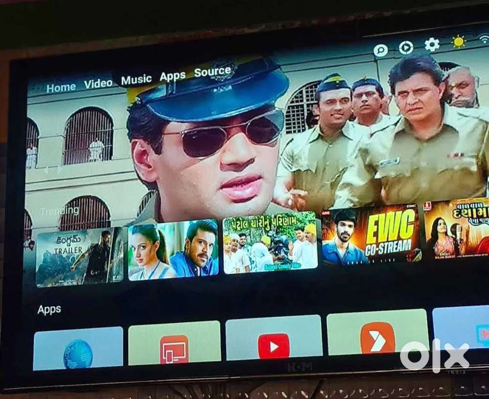 43 inch smart android frameless led tv with 600 channel free in tv