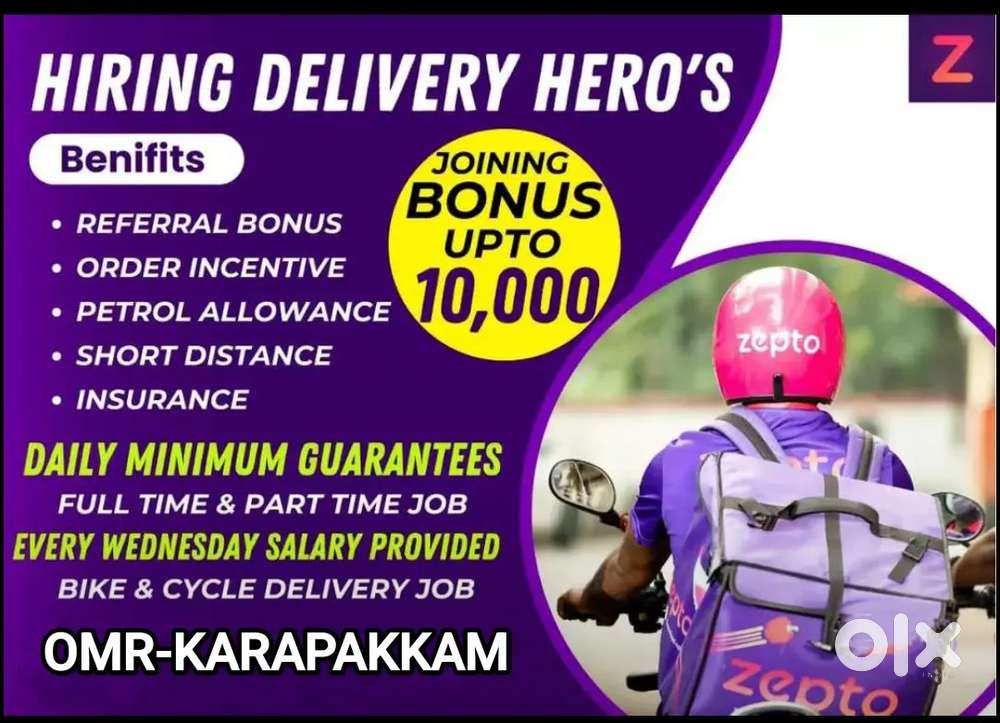 ZEPTO KARAPAKKAM GROCERY DELIVERY WEEKLY MG 7000₹ TO 10,920₹