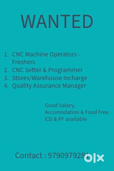 CNC machine operator - Fresher