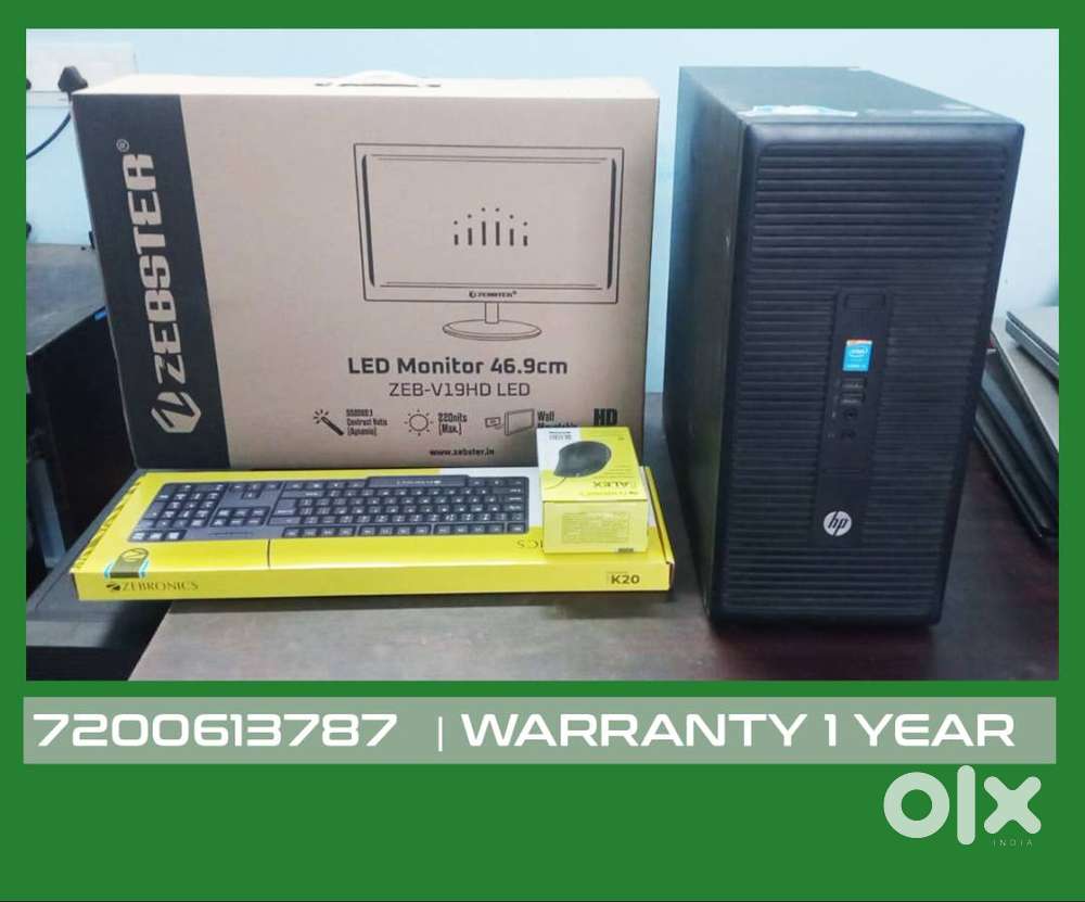 HP DESKTOP COMPUTER  i3 2nd  monitor  warranty 1 year