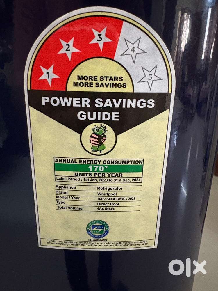 Whirlpool 3 star 184 liters