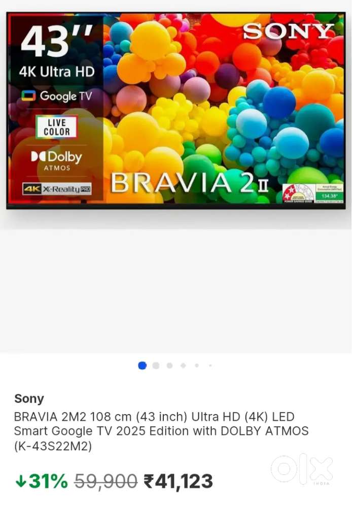 Sony Bravia 2 TV Newly 7day old selling 43