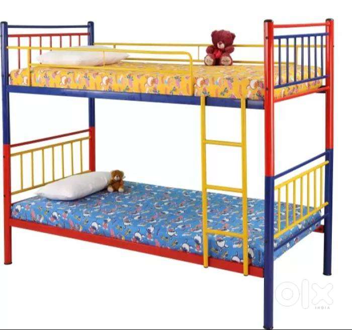 Metallic Double Decker Bed 3 By 6ft Double-layer Steel Frame Bed Child