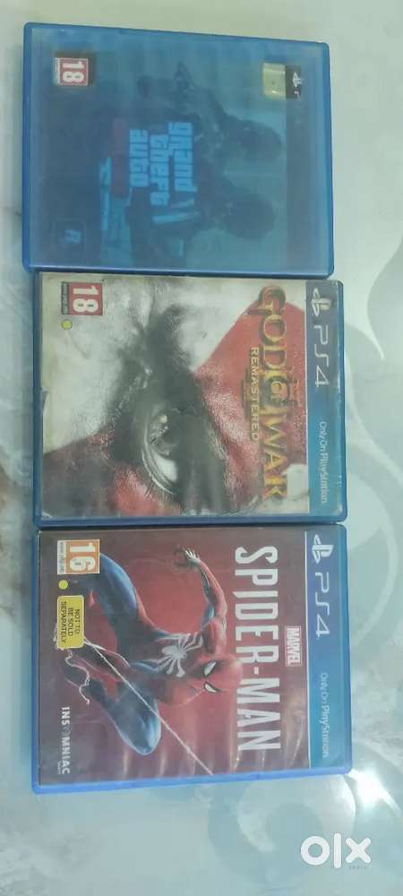 PS4 GAMES DISC AVAILABLE (GTA 5 PE,GOW 3 REMASTERED,MARVELS SPIDERMAN