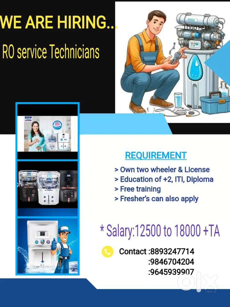 Kent water purifier service, for freshers training also available