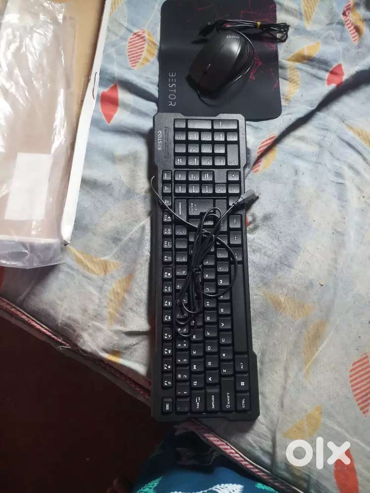 Keyboard with mouse and mat