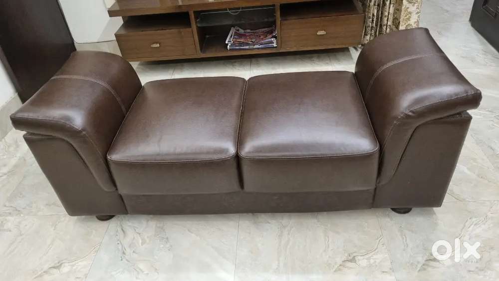 2 Seater Leather Finish Sofa