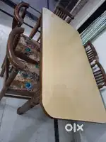 Dinning Table with 6 chairs & Crockery with glass