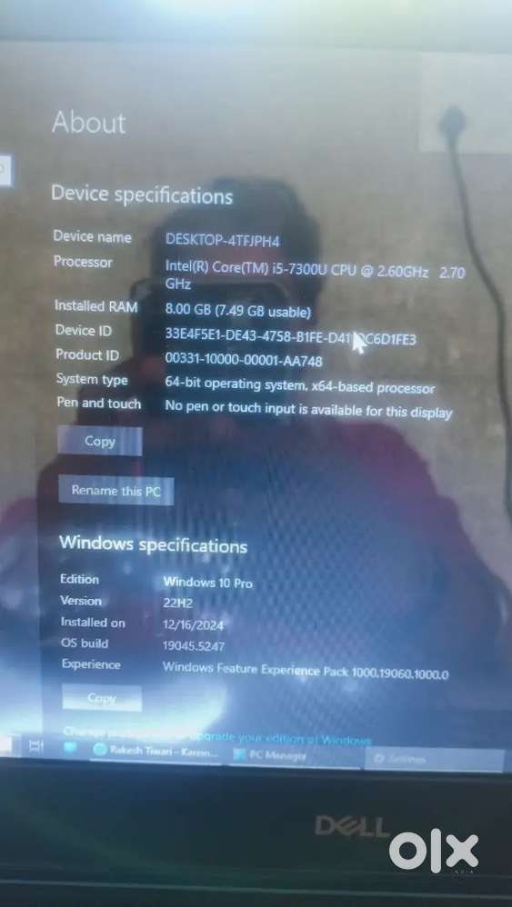 I'll Sell my Laptop. Windows 10 Pro, 7th-gen, 8GB Ram, etc. Contact me