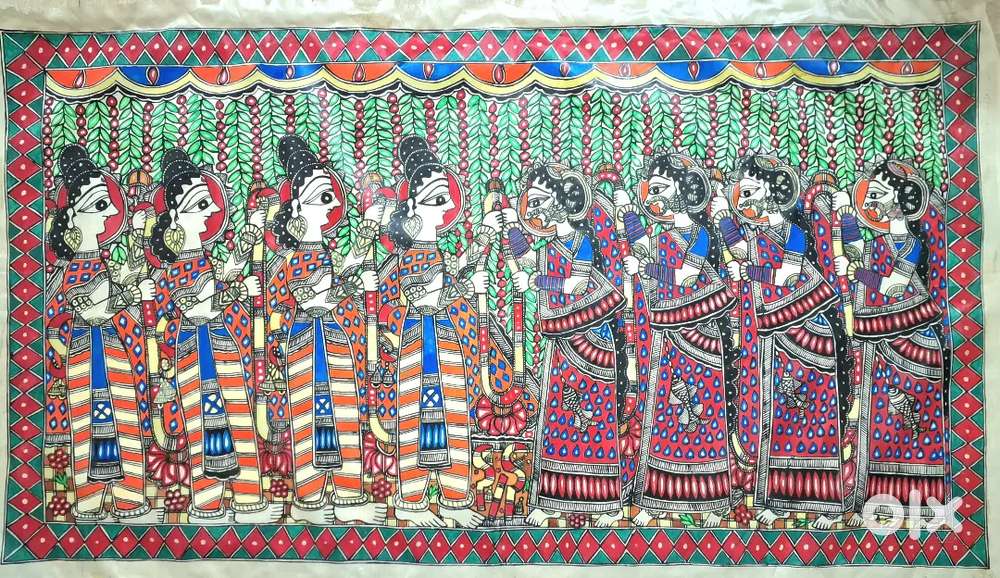 Hand painted Madhubani Folk art on silk. Rs. 2000/-.