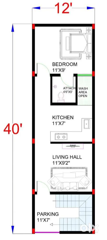 कॉर्नर का मकान पूर्व दिशा का। तिरुपति town