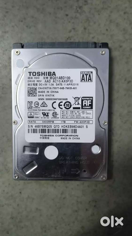 1TB LAPTOP HDD TOSHIBA