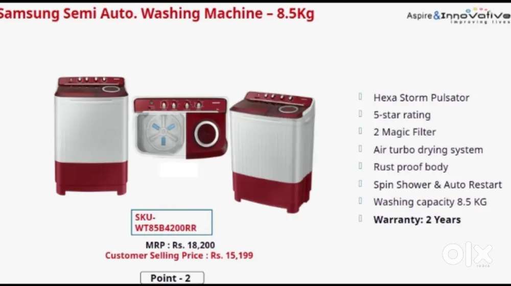 Samsung washing machine,0 downpayment and lower EMI