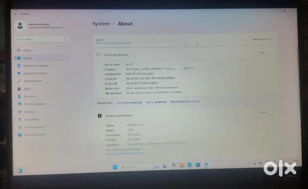 Laptop HP 255 G9 (8/512) please call me