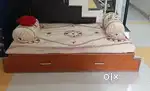 A wooden bed