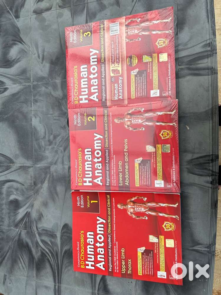 BD Chaurasia’s, human anatomy, volume 1, 2, 3,4. 9 edition books